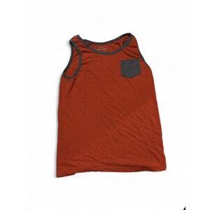 Red Cammel Men Tank Top Orange Slevesles Pocket